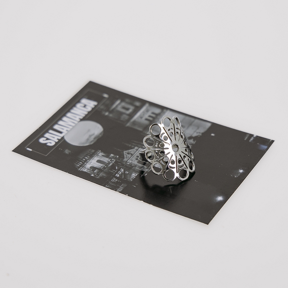 Anillo Botón Acero Grande