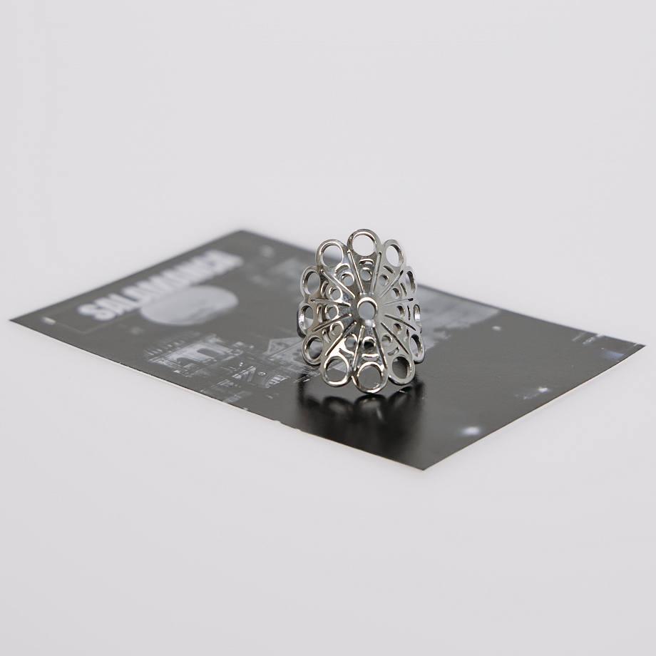 Anillo Botón Acero Grande