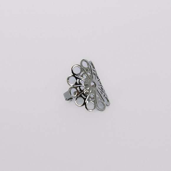 Anillo Botón Acero Grande