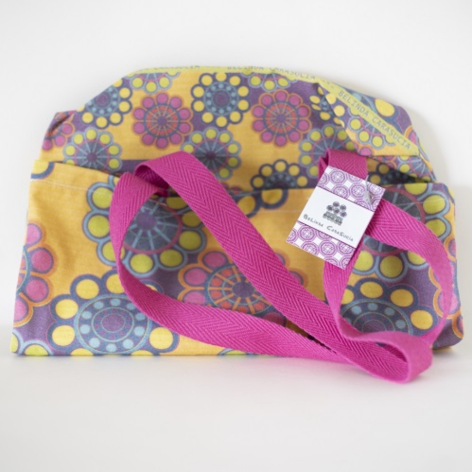 Bolsa Lona Botón Charro Rosa