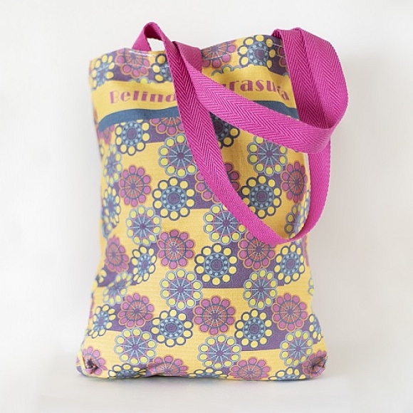 Bolsa Lona Botón Charro Rosa