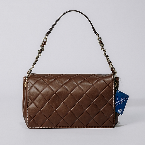 Bolso Piel Guateado Marrón