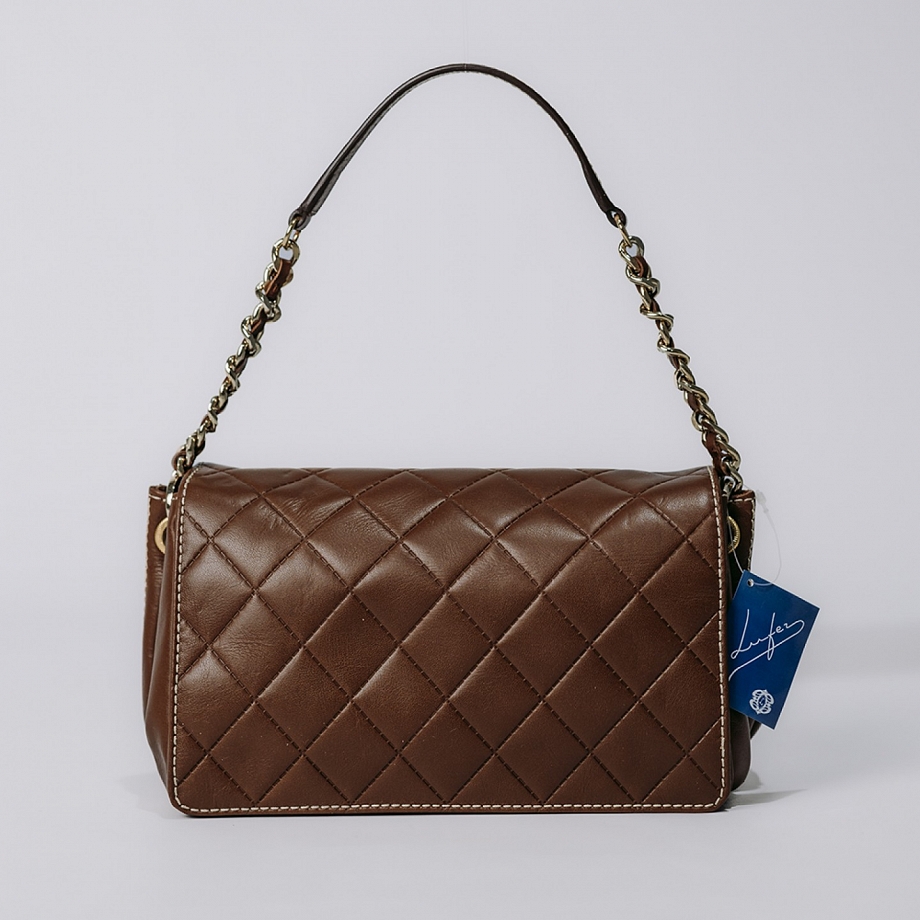 Bolso Piel Guateado Marrón