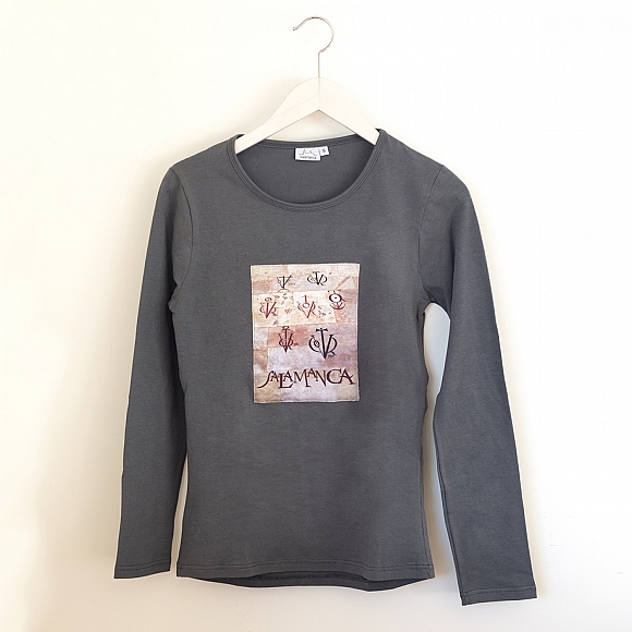 Camiseta Vítores Mujer Manga Larga Gris