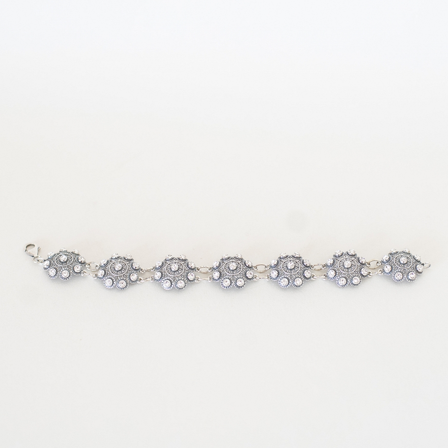 Pulsera Plata Charra Doble Swarovski (1168)